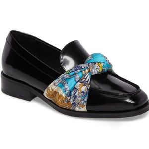 JEFFREY CAMPBELL bollero leather loafer scarf